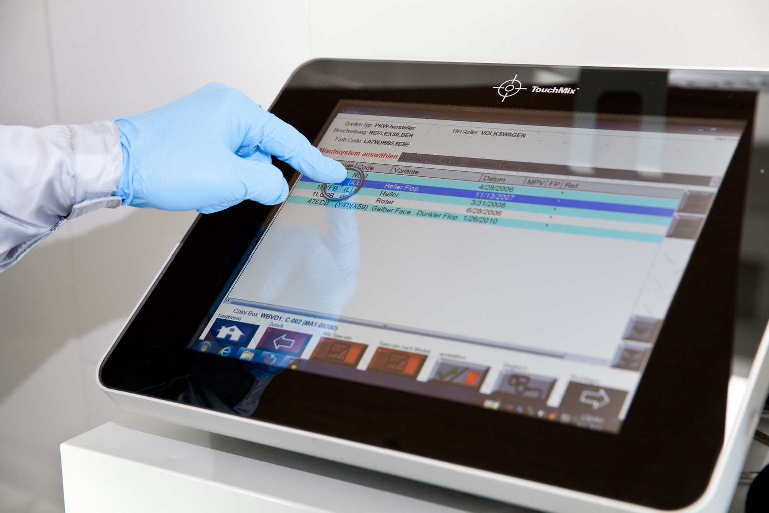 Bild einer Farbauswahl auf einem Bildschirm